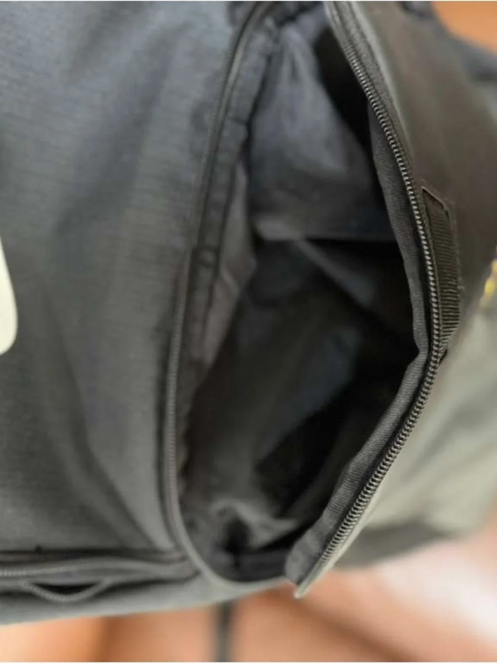 Nike Black Backpack with White Swoosh and MEAC Patch